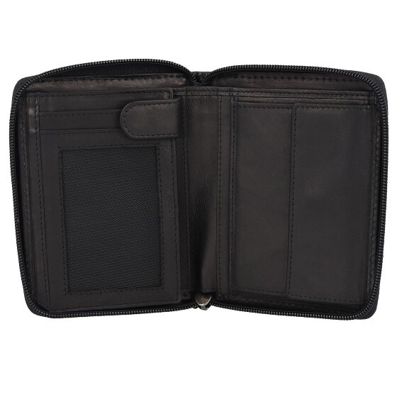 Greenburry Pure Black Portafoglio Protezione RFID Pelle 10.5 cm