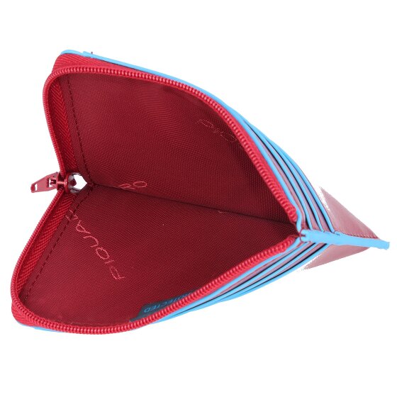 Piquadro Custodia per carte di credito RFID quadrata blu in pelle 11 cm