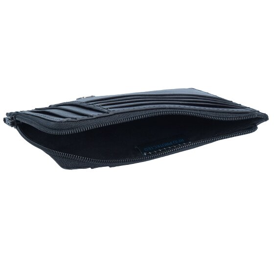 Piquadro Portacarte di credito speciale quadrato blu RFID in pelle 12 cm