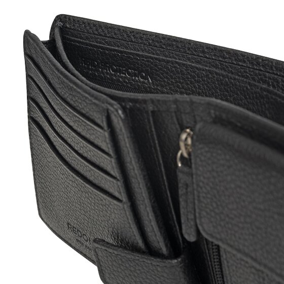 Redolz Portafoglio QF RFID in pelle 12 cm pieghevole con scomparto con zip