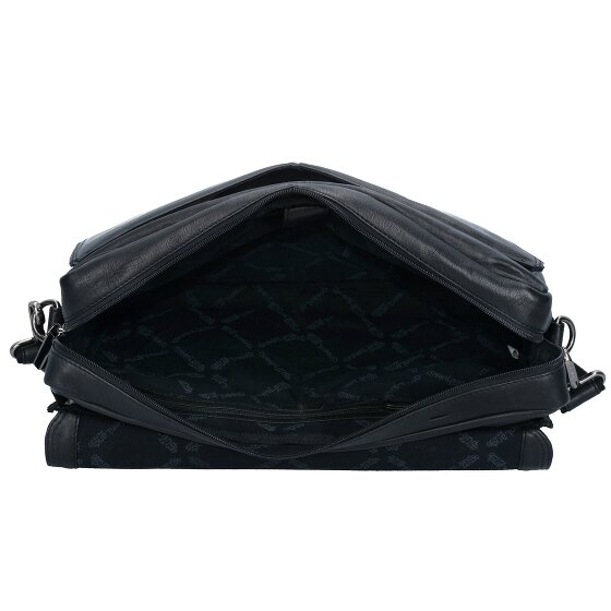 Greenland Nature Cartella in pelle nappa nera 40 cm Scomparto per laptop