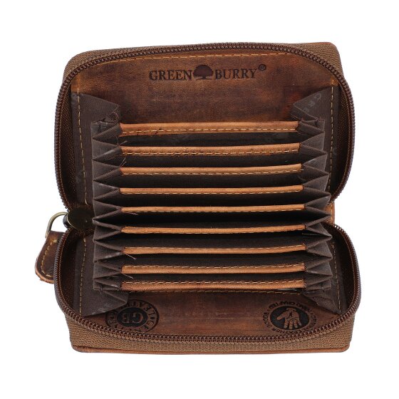 Greenburry Porta carte di credito vintage RFID in pelle 7,5 cm