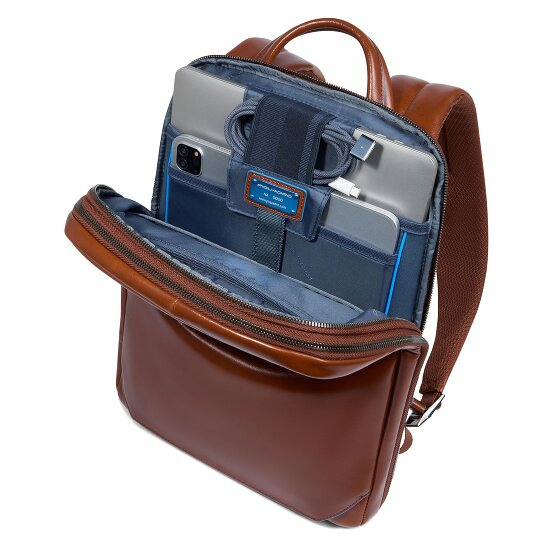 Piquadro Blue Square Zaino da giorno Protezione RFID Pelle 37 cm Scomparto per laptop