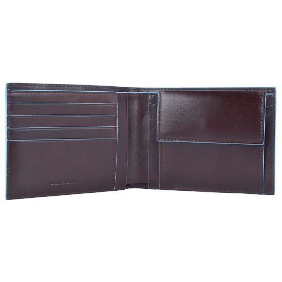 Piquadro Portafoglio quadrato in pelle blu 12,5 cm