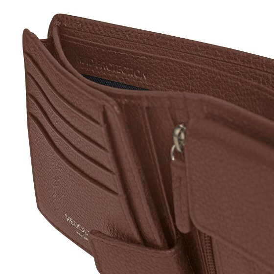 Redolz Portafoglio QF RFID in pelle 12 cm pieghevole con scomparto con zip