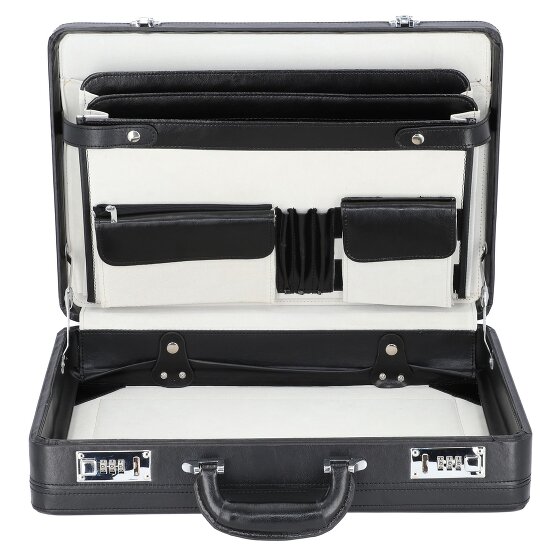 Alassio Valigetta Porta Documenti Anzio In EcoPelle Nero - 38 Cm Tracolla Inclusa