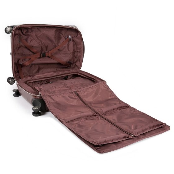 Piquadro Trolley blu quadrato a 4 ruote in pelle 55 cm con scomparto per laptop