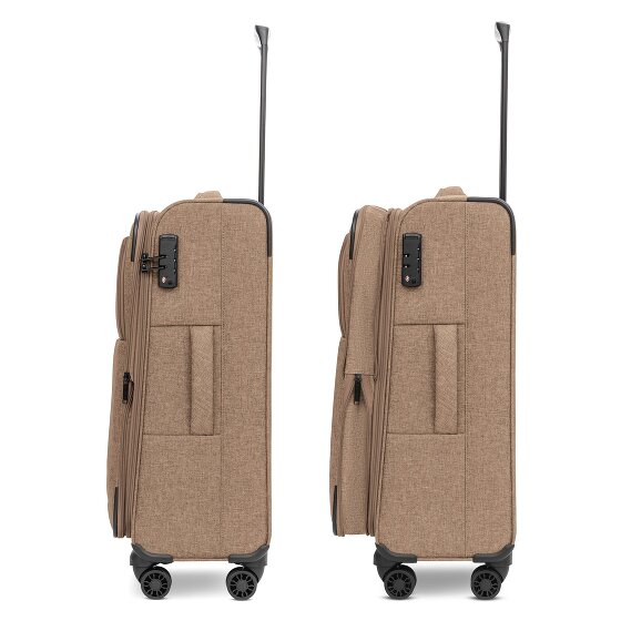 Redolz Essentials 12 THREE SET 4 ruote Set di valigie 3 pezzi con piega di espansione