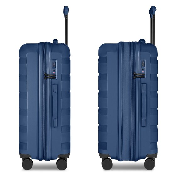 d&n South Dakota 4 ruote Set di valigie 3 pezzi con piega di espansione