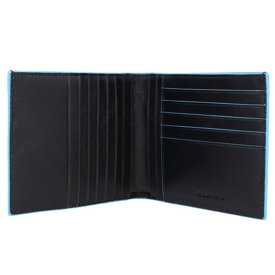 Piquadro Portacarte di credito quadrato blu in pelle 12,5 cm