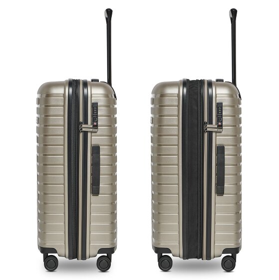 Pactastic Collection 04 THE THREE SET + 4 ruote Set di valigie 3 pezzi con piega di espansione