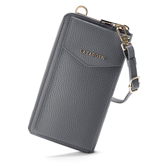 Lazarotti Bologna Portafoglio in pelle con zip Custodia per cellulare in pelle 19 cm