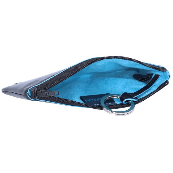 Piquadro Portachiavi quadrato blu in pelle 14 cm