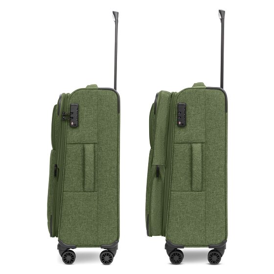 Redolz Essentials 12 THREE SET 4 ruote Set di valigie 3 pezzi con piega di espansione