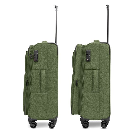Redolz Essentials 12 THREE SET 4 ruote Set di valigie 3 pezzi con piega di espansione