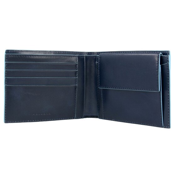 Piquadro Portafoglio quadrato in pelle blu 12,5 cm