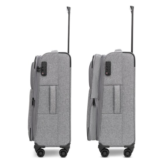 Redolz Essentials 12 THREE SET 4 ruote Set di valigie 3 pezzi con piega di espansione