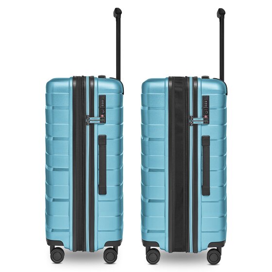 Bergpfeil Set di valigie da viaggio a 4 ruote, 3 pezzi, con ripiegamento elastico