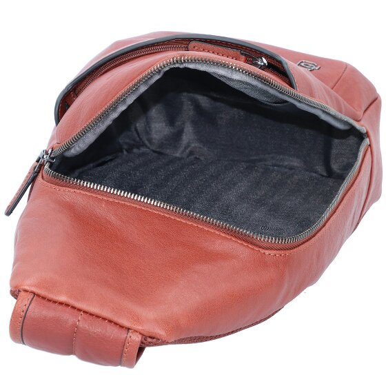 Piquadro Borsa a tracolla quadrata nera in pelle 20 cm