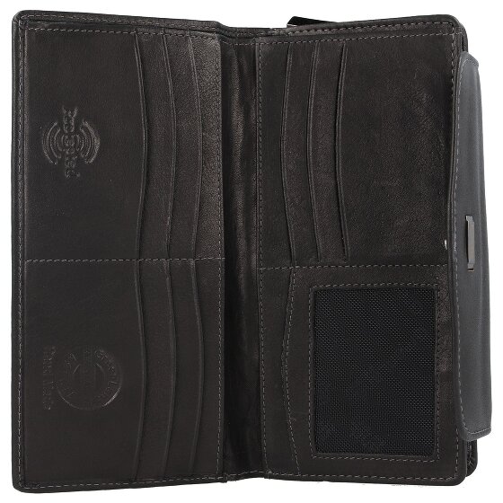 Greenland Nature Portafoglio in nappa nera RFID in pelle 19 cm