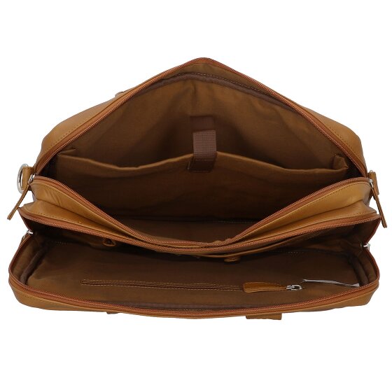 Dermata Cartella in pelle con scomparto per laptop da 39 cm