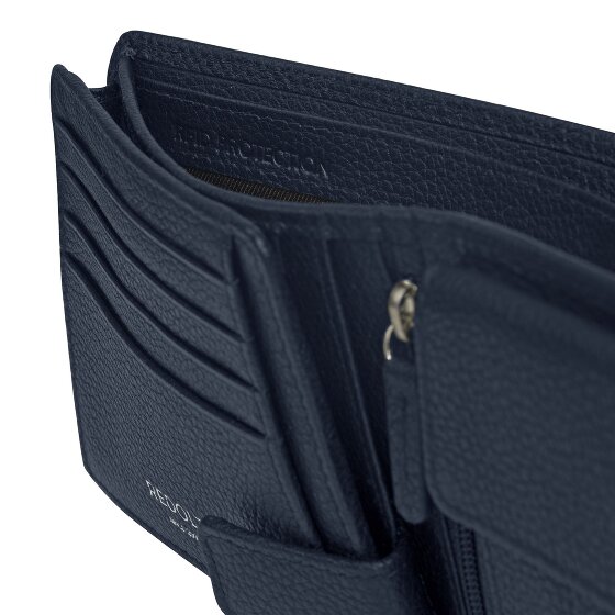Redolz Portafoglio QF RFID in pelle 12 cm pieghevole con scomparto con zip