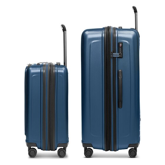 Redolz Set di valigie Essentials 14 a 4 ruote 2 pz. scomparto per laptop con piega elastica