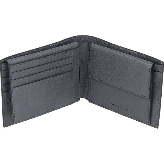 Piquadro Portafoglio quadrato nero RFID in pelle 12,5 cm