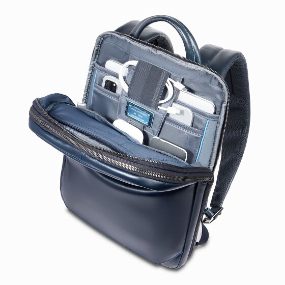 Piquadro Blue Square Zaino da giorno Protezione RFID Pelle 37 cm Scomparto per laptop
