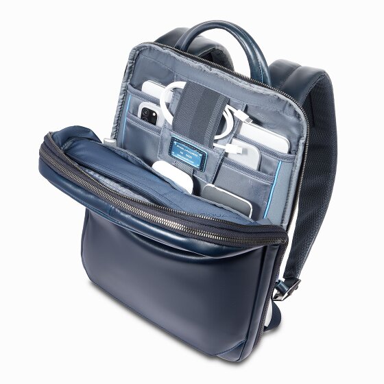 Piquadro Blue Square Zaino da giorno Protezione RFID Pelle 37 cm Scomparto per laptop