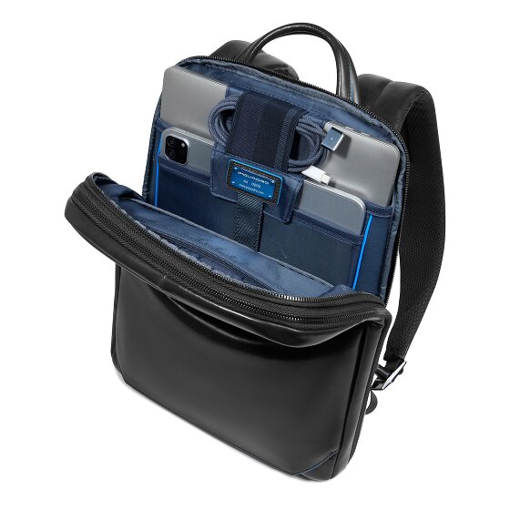 Piquadro Blue Square Zaino da giorno Protezione RFID Pelle 37 cm Scomparto per laptop