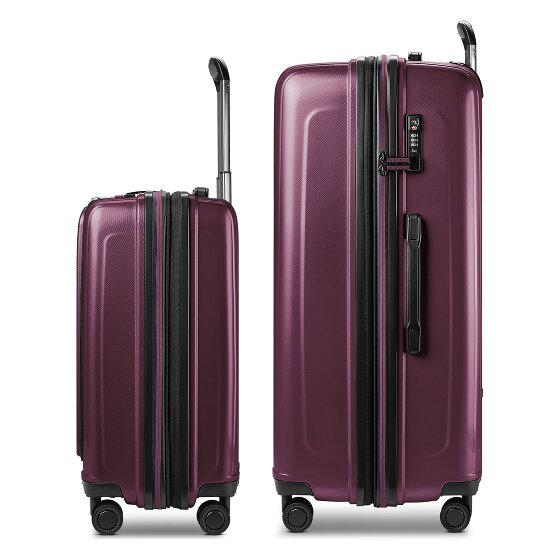 Redolz Set di valigie Essentials 14 a 4 ruote 2 pz. scomparto per laptop con piega elastica