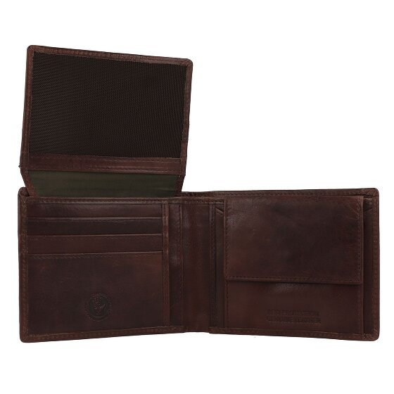Greenburry Newport Portafoglio Protezione RFID Vera Pelle 12 cm