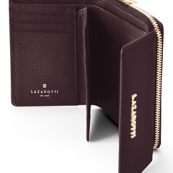 Lazarotti Portafoglio Bologna in pelle con chiusura a zip, 12 cm