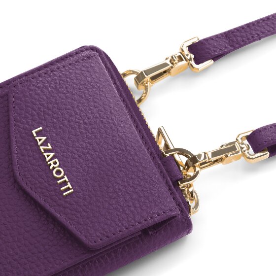 Lazarotti Bologna Portafoglio in pelle con zip Custodia per cellulare in pelle 19 cm