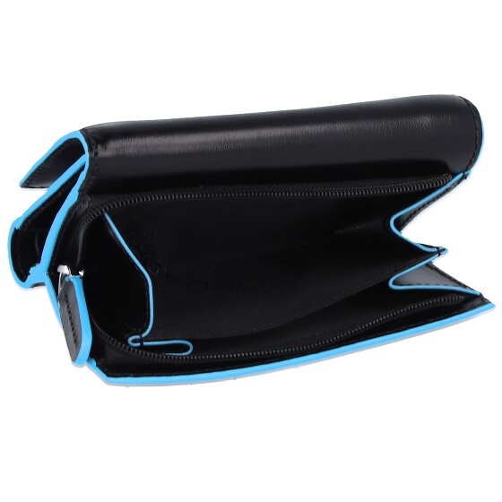 Piquadro Portafoglio quadrato blu RFID in pelle 12 cm