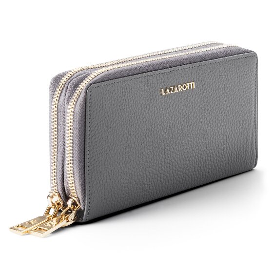 Lazarotti Bologna Leather XL Portafoglio con doppia zip in pelle RFID 20 cm