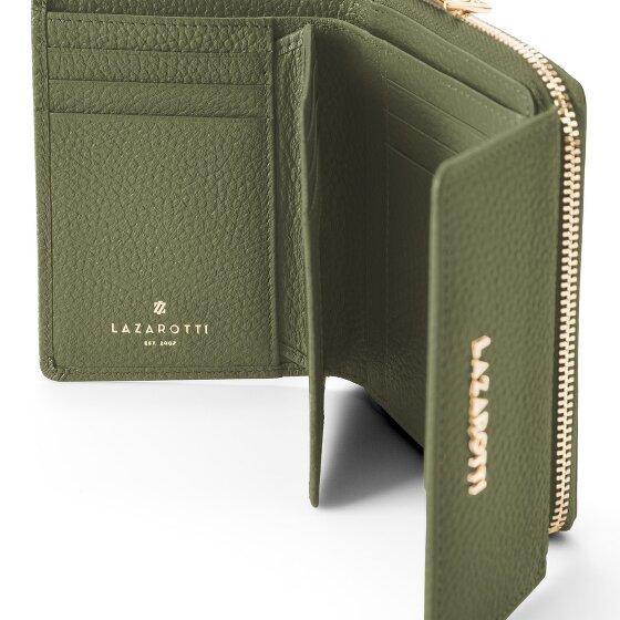 Lazarotti Portafoglio Bologna in pelle con chiusura a zip, 12 cm