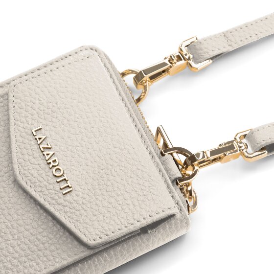 Lazarotti Portafoglio con chiusura a zip in pelle di Bologna, custodia per cellulare, 19 cm