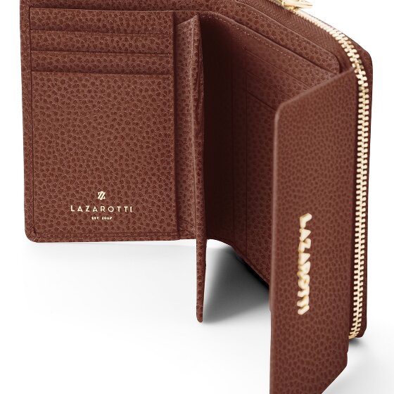 Lazarotti Portafoglio Bologna in pelle con chiusura a zip, 12 cm