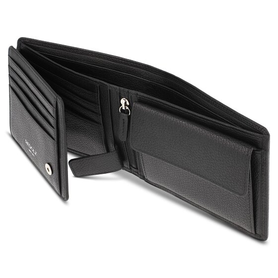 Redolz Portafoglio QF RFID in pelle 12 cm pieghevole con scomparto con zip