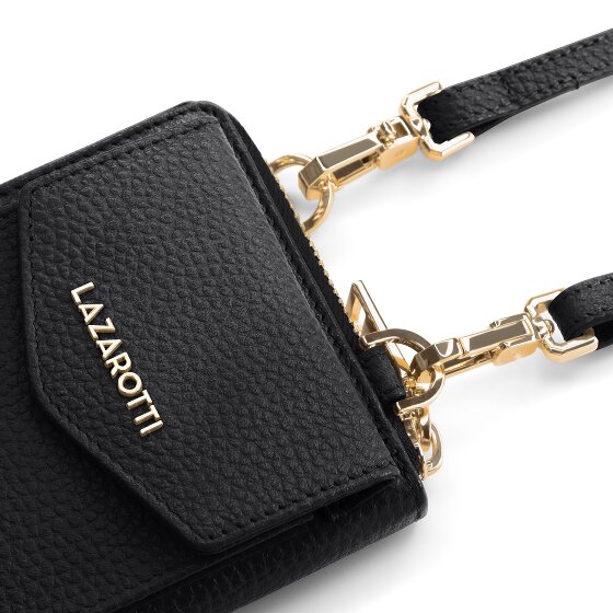 Lazarotti Portafoglio con chiusura a zip in pelle di Bologna, custodia per cellulare, 19 cm