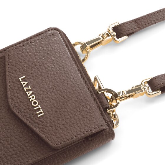Lazarotti Bologna Portafoglio in pelle con zip Custodia per cellulare in pelle 19 cm