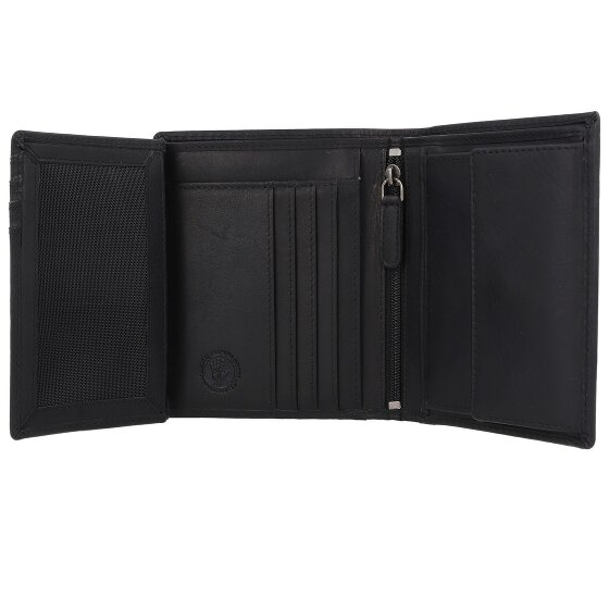 Greenburry Pure Black Portafoglio Protezione RFID Pelle 10.5 cm