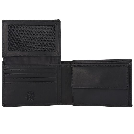 Greenburry Pure Black Portafoglio Protezione RFID Pelle 12.5 cm