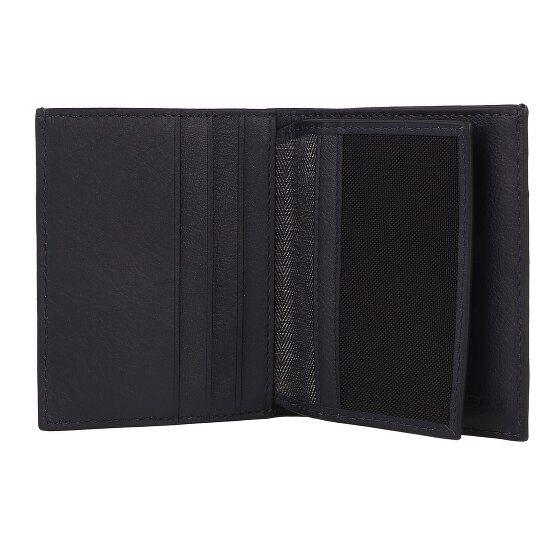 Piquadro Black Square Custodia per carta di credito Protezione RFID Vera Pelle 9 cm