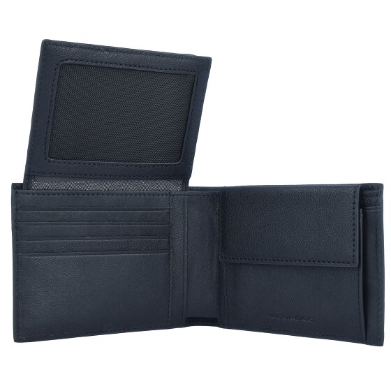 Piquadro Portafoglio quadrato nero RFID in pelle 12,5 cm