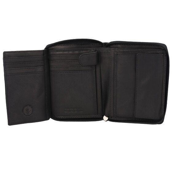 Greenburry Pure Black Portafoglio Protezione RFID Pelle 10.5 cm