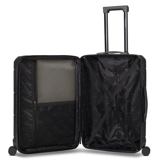 Police London 4 ruote Set di valigie 3 pezzi con piega di espansione