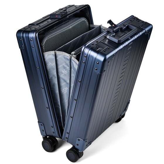 Aleon Trolley cabina Business a 4 ruote in Alluminio, 50 cm, con scomparto per laptop